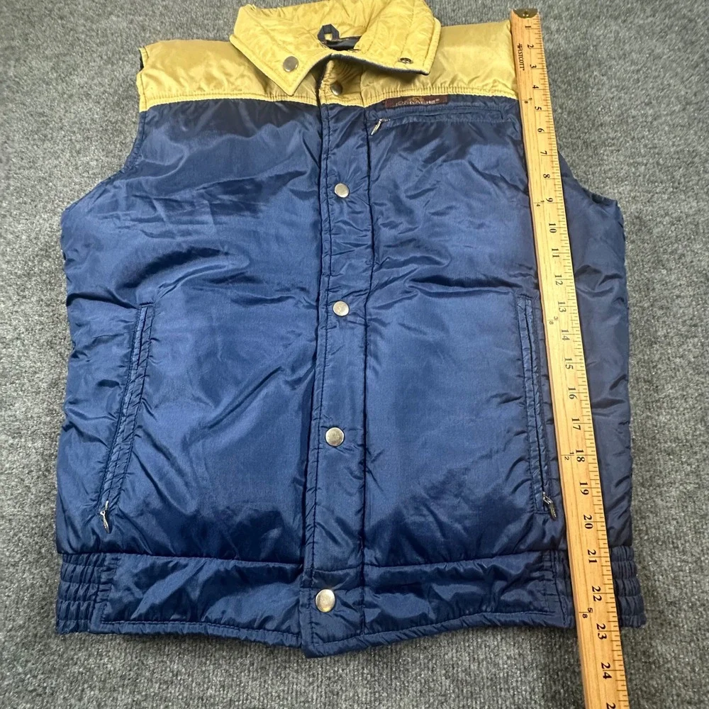 Vintage 70s 80s Jordache Canvas Puffer Vest Men's Medium Blue‎ Yellow